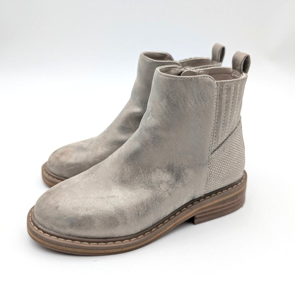 Nordstrom Flora Metallic Sparkle Zip-Up Boot Kids' Taupe Size US12M EU30